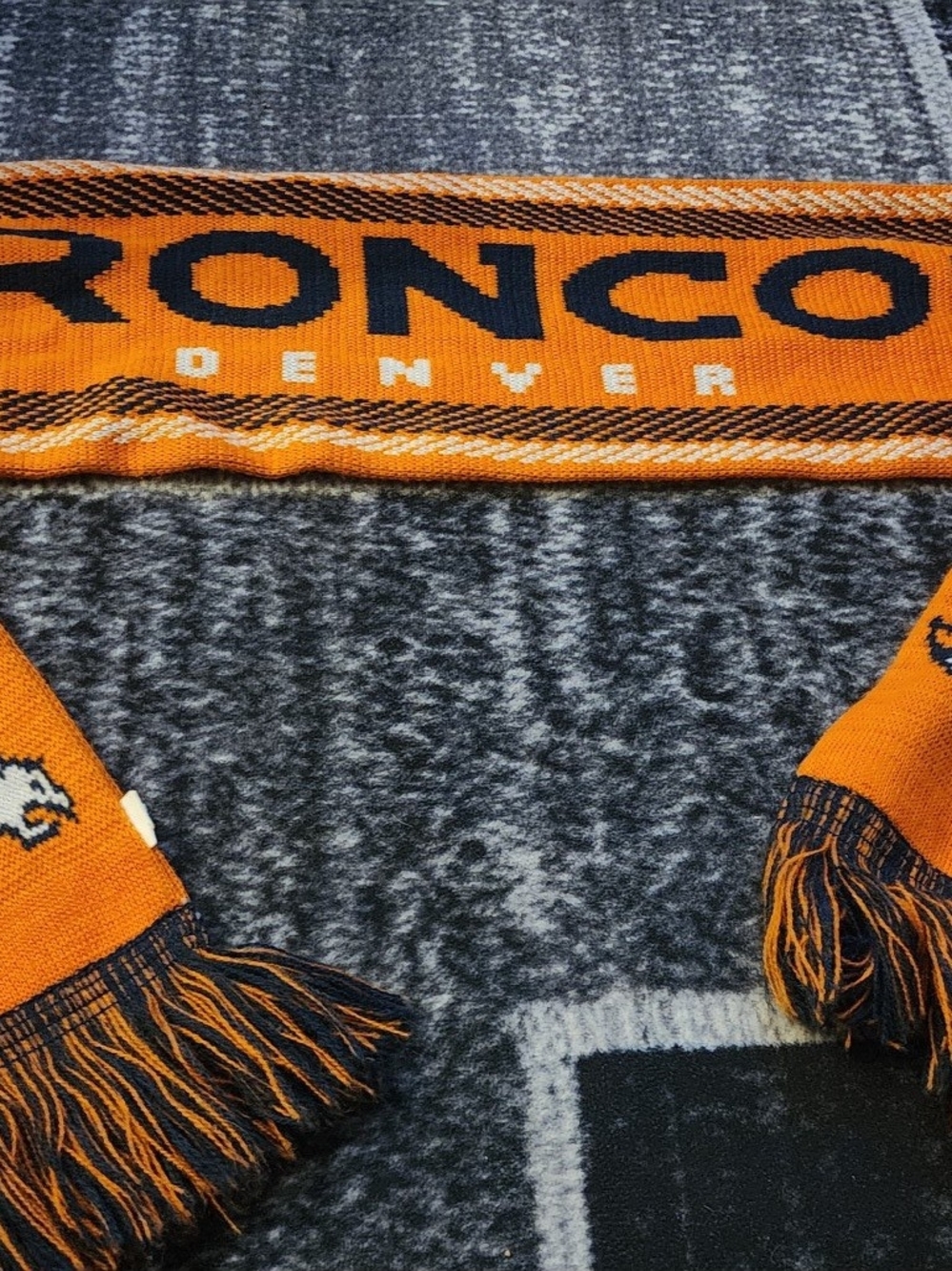 NFL Orange and Navy Broncos Knit Scarf